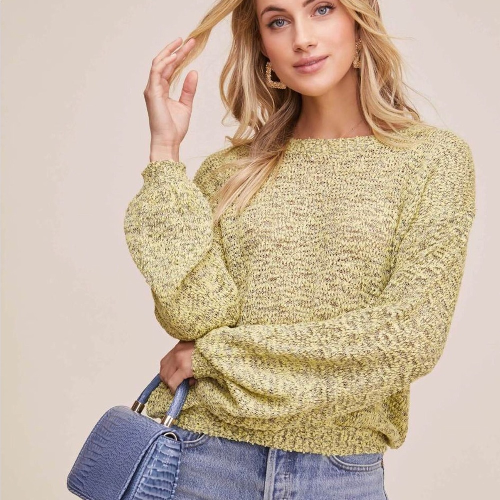 Astr Undisclosed Sweater Neon Lemon Black NWT NEW